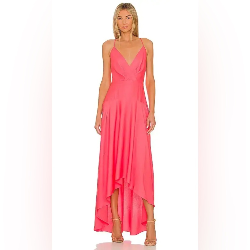BCBGMAXAZRIA Cross-back High Low Gown